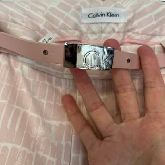 Calvin Klein Women’s Tapered Smart Pants with Belt Sz8 Work Casual Minimalist - Picture 6 of 10